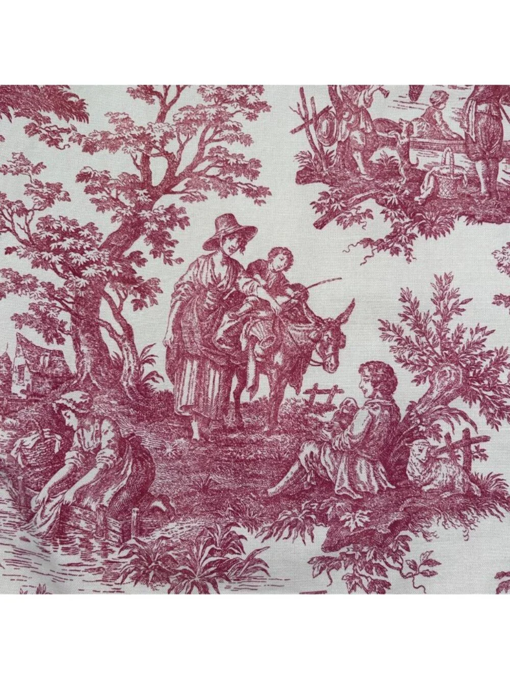 Waverly Country Life Toile Pillow Sham Red Decorative Tassel Red